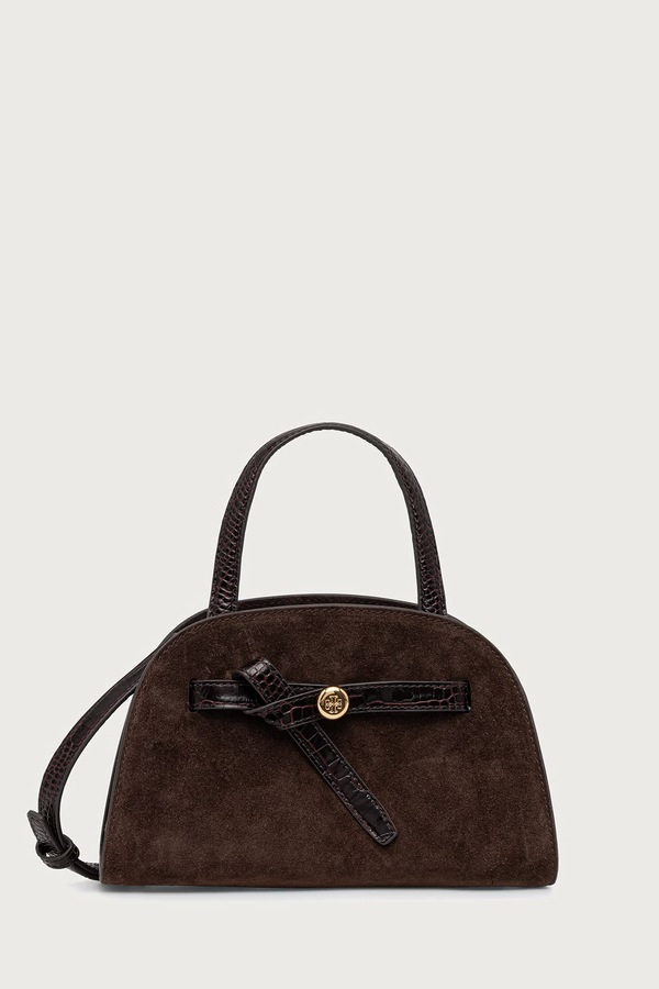 Сумка-тоут женская замшевая Tory Burch Romy Small Bauletto цвет коричневый