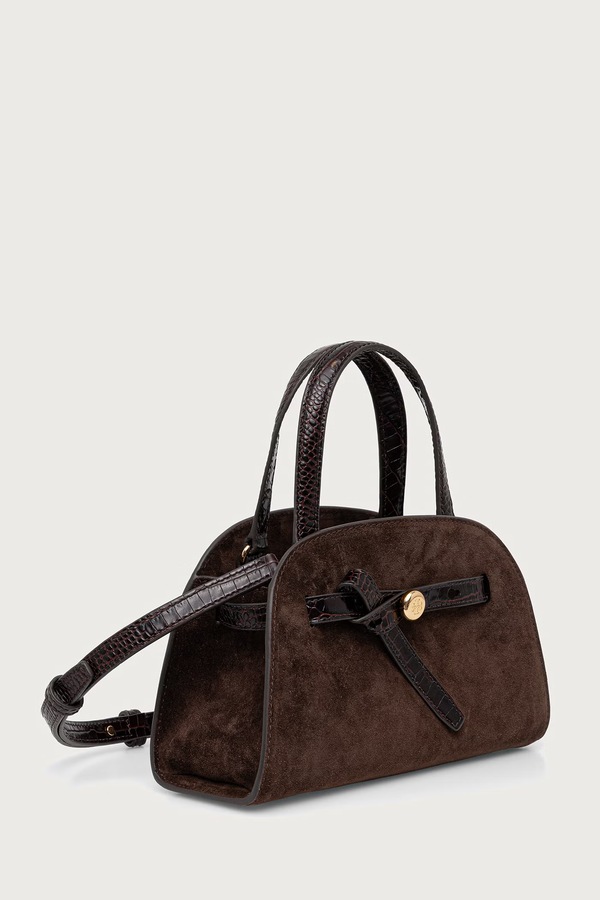 Сумка-тоут жіноча замшева Tory Burch Romy Small Bauletto колір коричневий