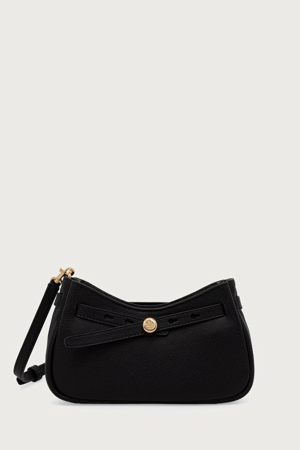 Сумка кросс-боди женская кожаная Tory Burch Romy Zip цвет черный