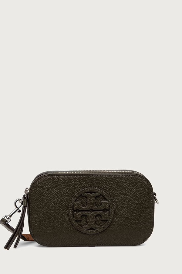 Сумка кросс-боди женская кожаная Tory Burch Miller Mini цвет зеленый