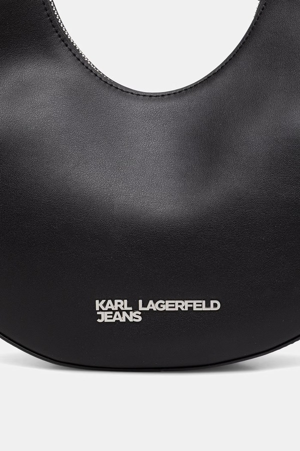 Сумочка hobo жіноча шкіряна Karl Lagerfeld Jeans колір чорний фото 4