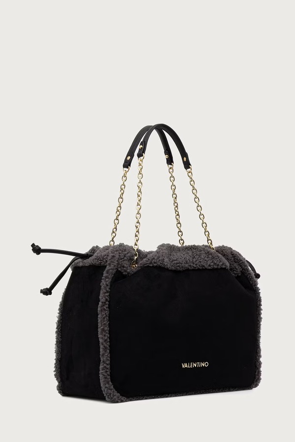 Сумка-шопер жіноча з імітації замші Valentino Bags MAX колір чорний фото 2