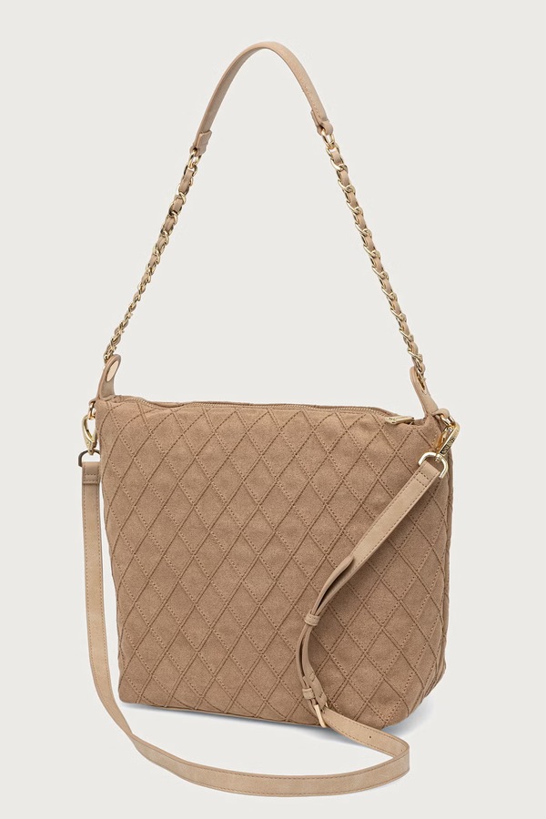 Сумочка женская из имитации замши Valentino Bags MAKENA цвет бежевый фото 2