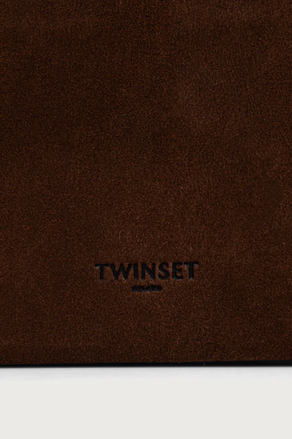 Сумка-шопер жіноча шкіряна Twinset колір коричневий фото 4
