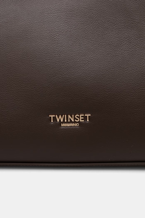 Сумка-шопер жіноча зі штучної шкіри Twinset колір коричневий фото 4