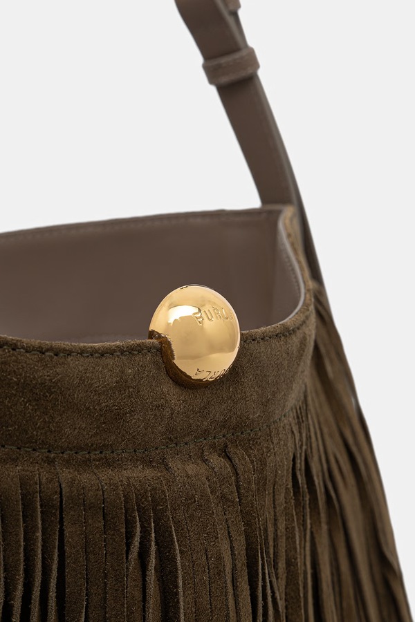 Сумка-тоут жіноча замшева Furla колір зелений фото 4
