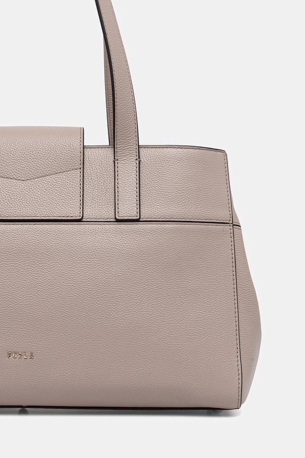 Сумка-шопер жіноча шкіряна Furla колір бежевий фото 2
