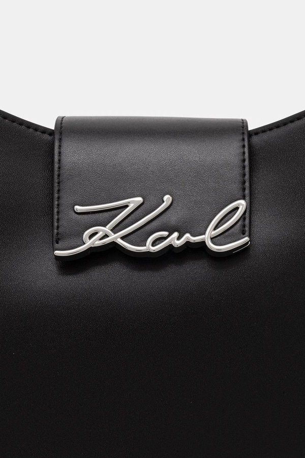 Сумочка hobo жіноча шкіряна Karl Lagerfeld K/SIGNATURE колір чорний фото 4