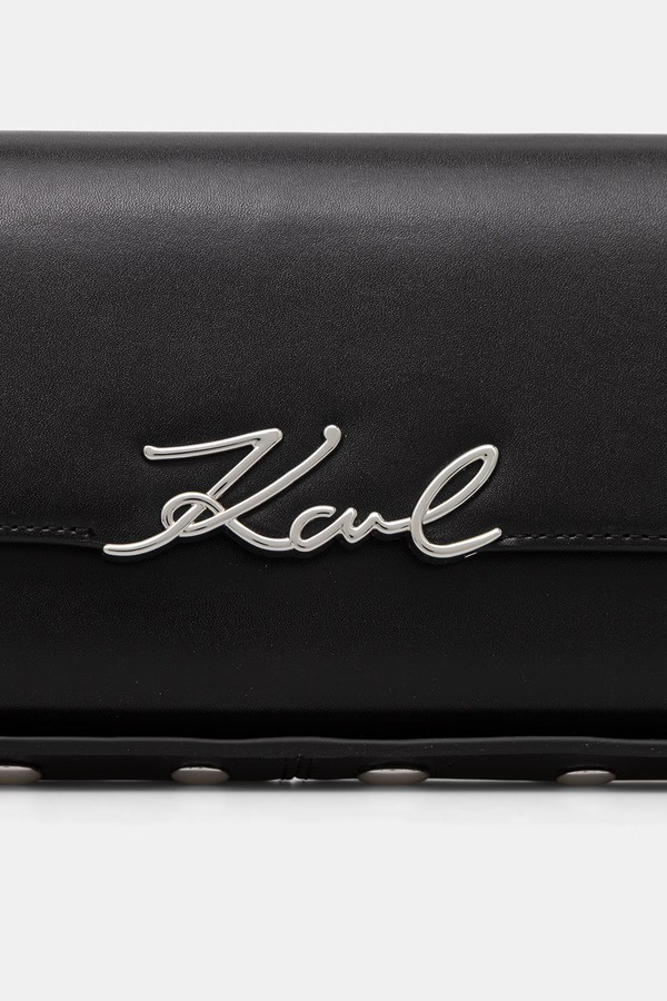 Сумка baguette жіноча шкіряна Karl Lagerfeld K/SIGNATURE колір чорний фото 4