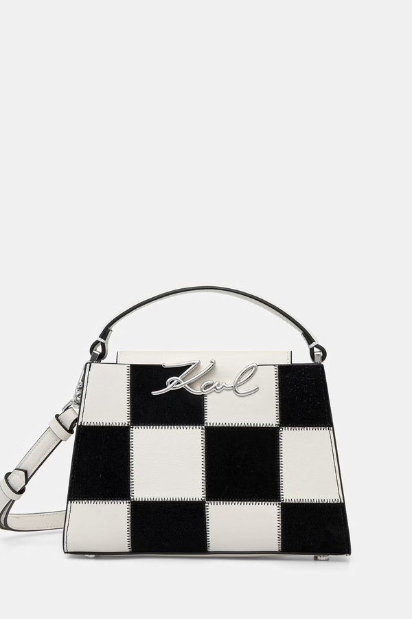 Сумка крос-боді жіноча шкіряна Karl Lagerfeld K/SIGNATURE колір білий
