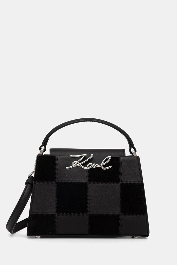 Сумка крос-боді жіноча шкіряна Karl Lagerfeld K/SIGNATURE колір чорний