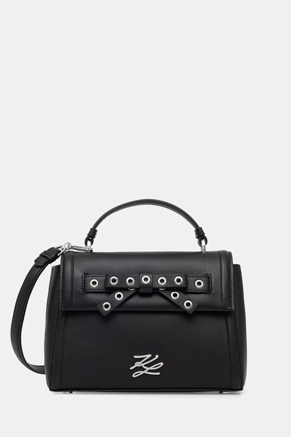 Сумка кросс-боди женская кожаная Karl Lagerfeld K/AUTOGRAPH цвет черный