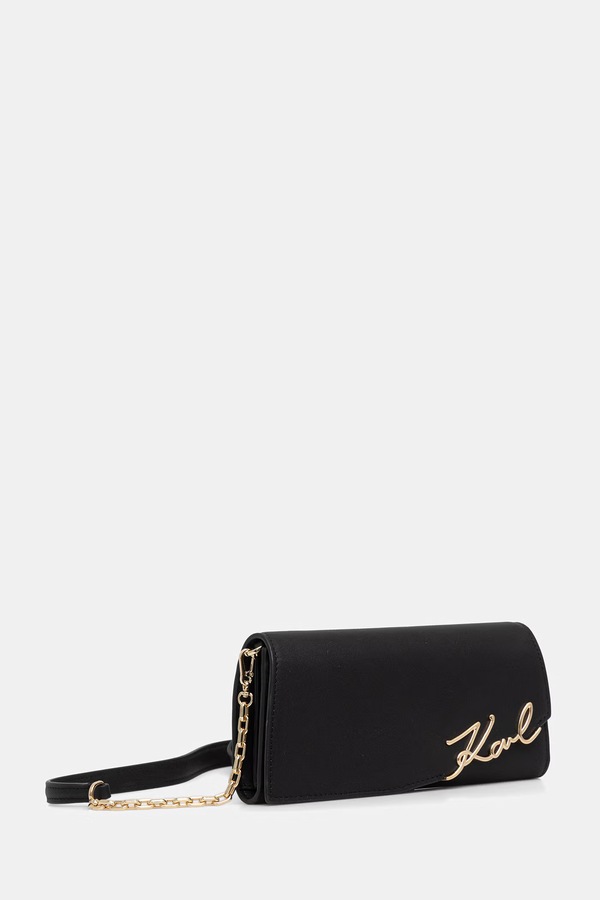 Сумка кросс-боди женская кожаная Karl Lagerfeld K/SIGNATURE цвет черный