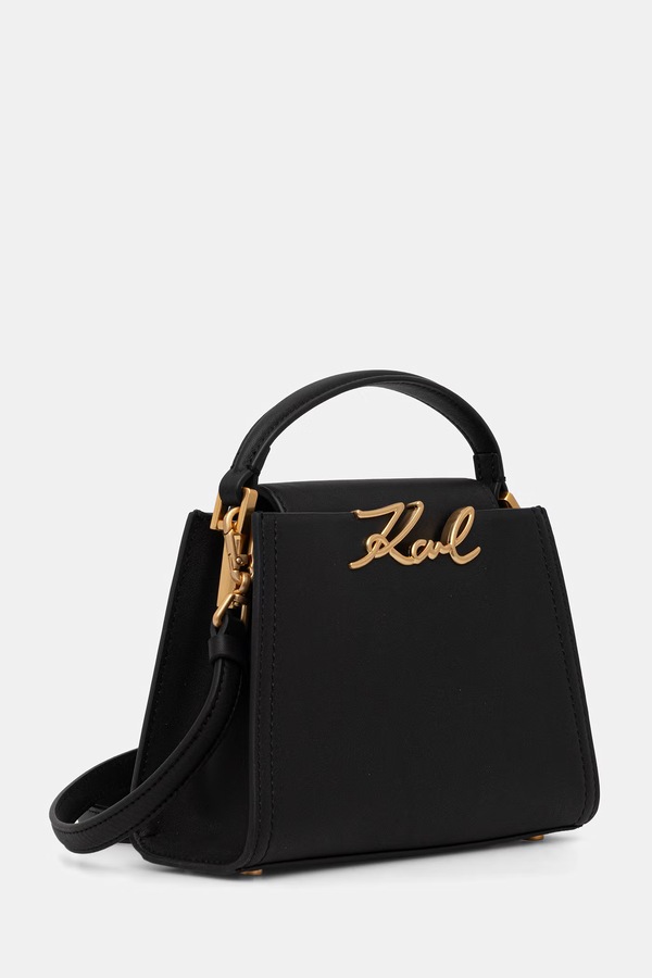 Сумка кросс-боди женская кожаная Karl Lagerfeld K/SIGNATURE цвет черный