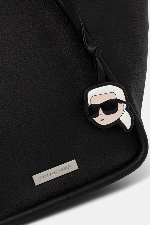 Сумка-тоут жіноча зі штучної шкіри Karl Lagerfeld IKON колір чорний фото 4