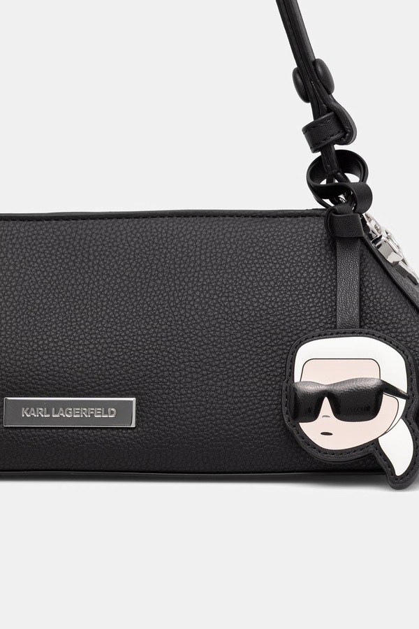 Сумка крос-боді жіноча зі штучної шкіри Karl Lagerfeld IKON колір чорний фото 4