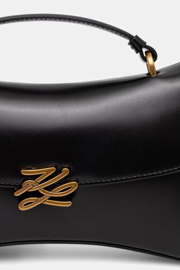 Сумка крос-боді жіноча шкіряна Karl Lagerfeld K/AUTOGRAPH колір чорний фото 4
