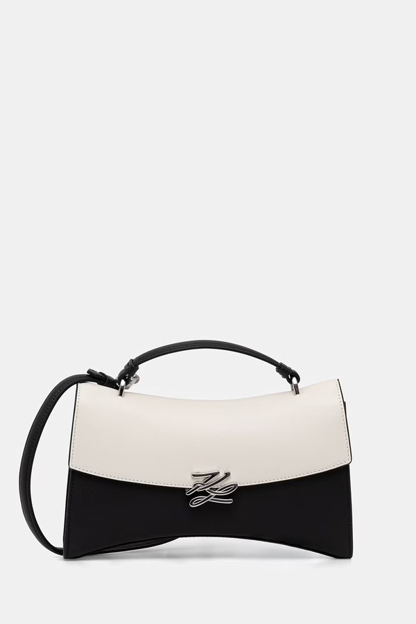 Сумка baguette жіноча шкіряна Karl Lagerfeld K/AUTOGRAPH колір чорний