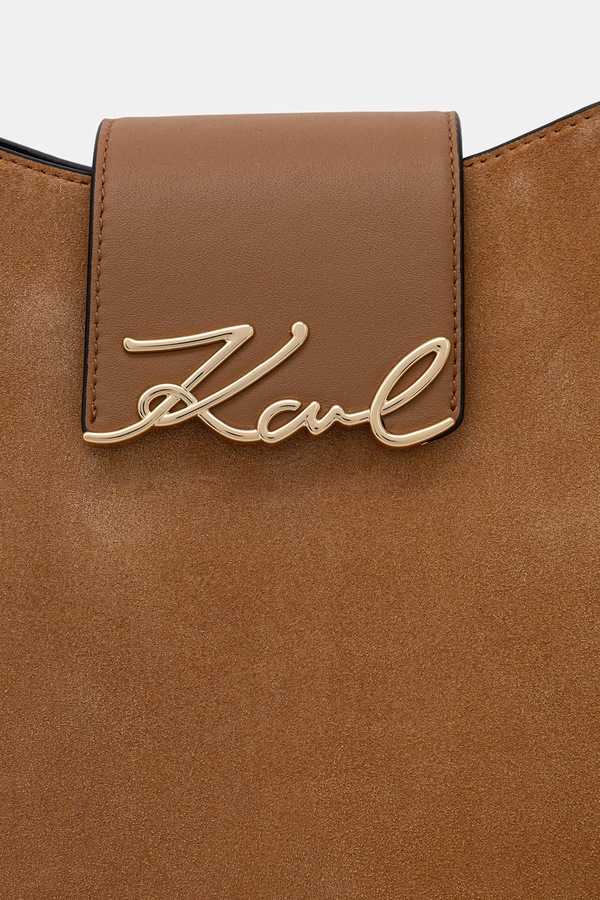 Сумочка hobo жіноча замшева Karl Lagerfeld K/SIGNATURE колір коричневий фото 4