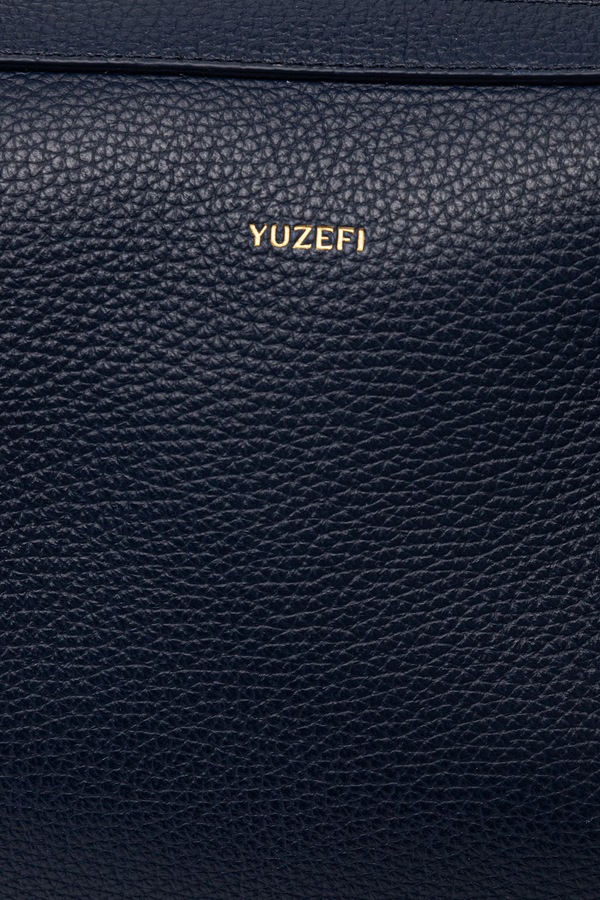 Сумка-тоут жіноча шкіряна Yuzefi BRIOCHE DUFFLE колір темно-синій фото 4