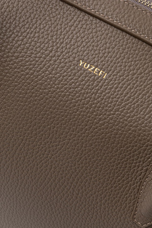 Сумка-шопер жіноча шкіряна Yuzefi LARGE BRIOCHE DUFFLE колір коричневий фото 4