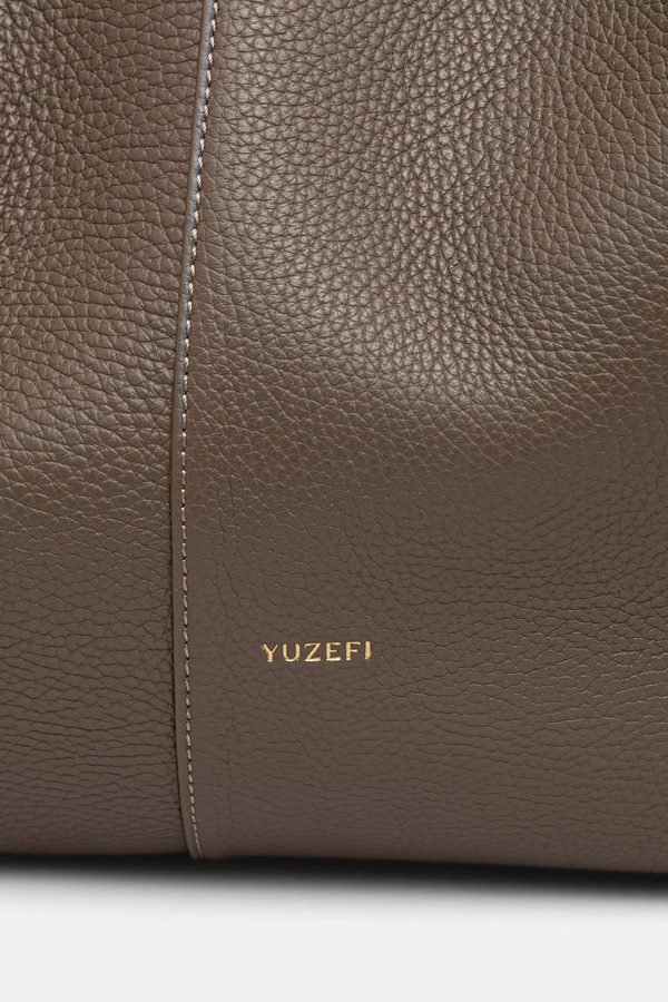 Сумка-шопер жіноча шкіряна Yuzefi XL MOCHI колір коричневий фото 4