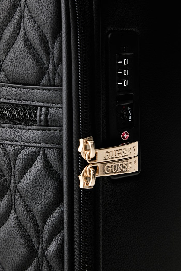 Жорстка валіза зі штучної шкіри Guess MAXINE колір чорний фото 4