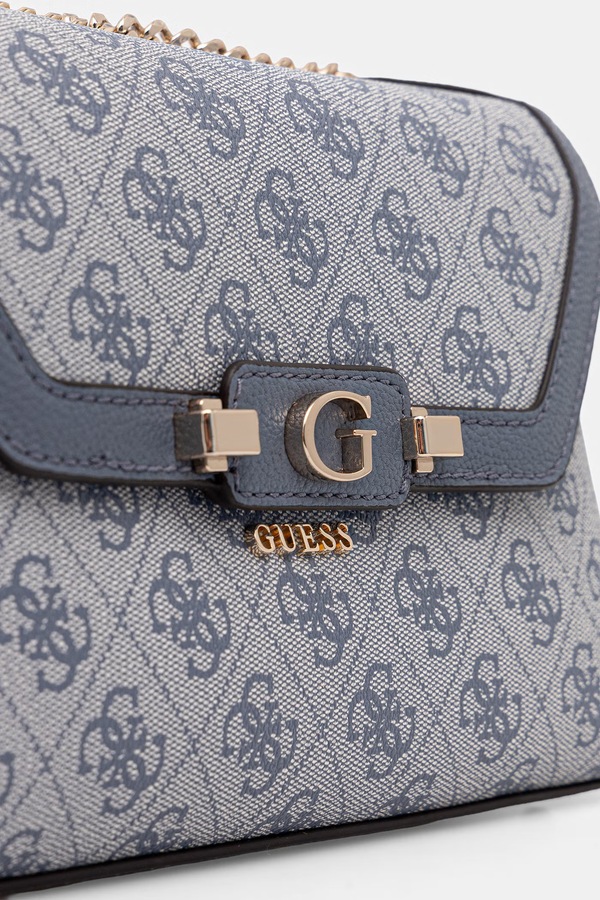 Сумка кросс-боди женская из искусственной кожи Guess LINDSEY цвет голубой фото 2
