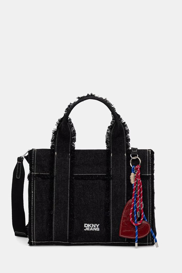 Сумка-шопер жіноча джинсова DKNY колір чорний