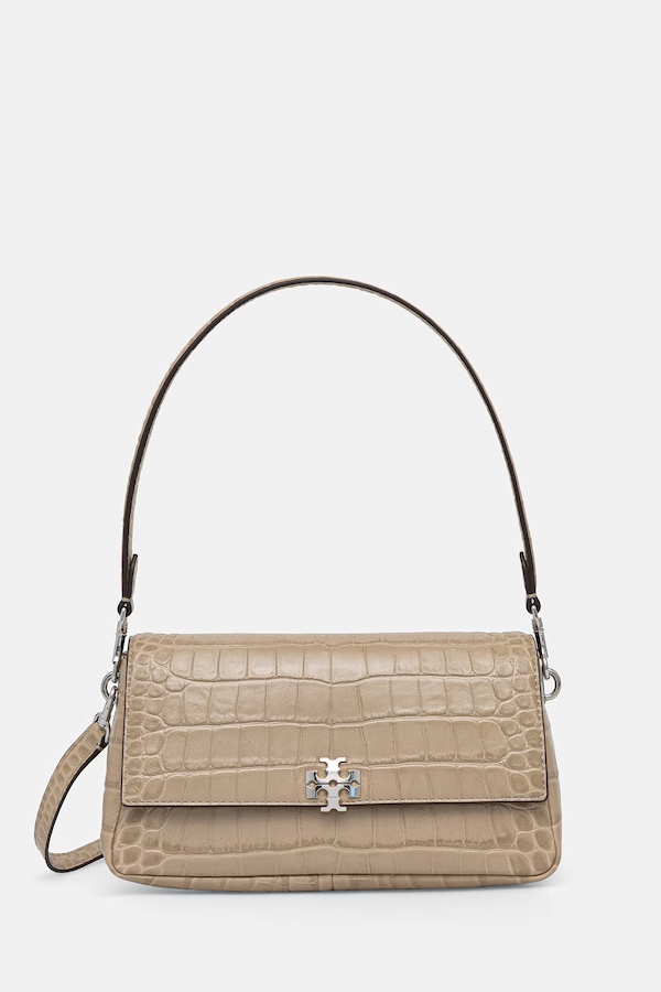 Сумка крос-боді жіноча шкіряна Tory Burch Charlie колір бежевий