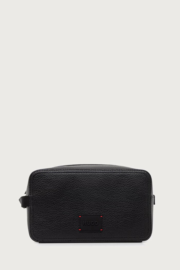 Косметичка чоловіча зі штучної шкіри HUGO Ethon HI EVO_Washbag колір чорний