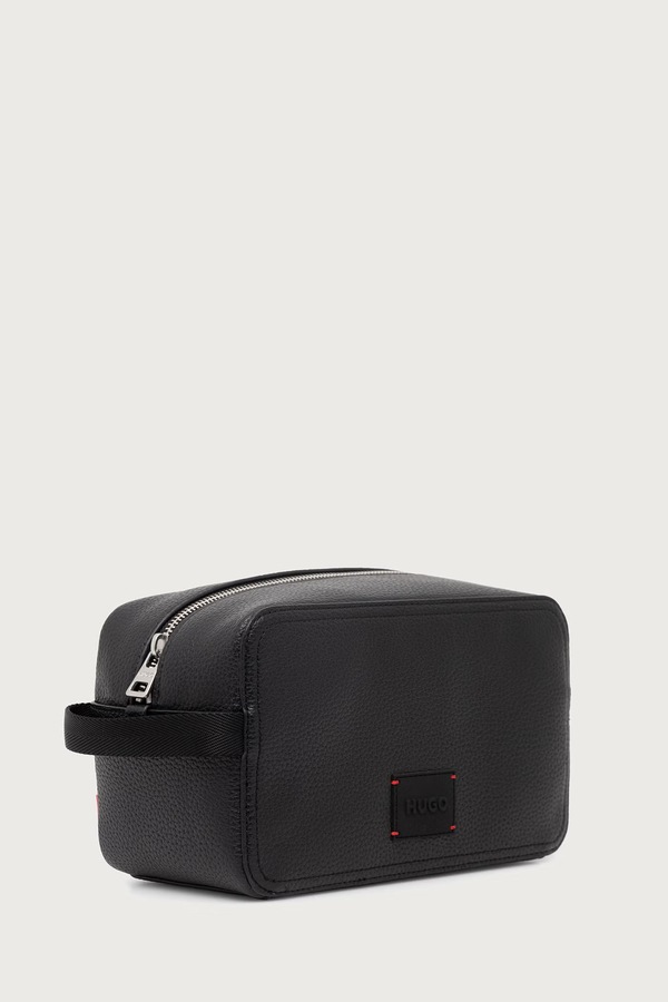 Косметичка чоловіча зі штучної шкіри HUGO Ethon HI EVO_Washbag колір чорний фото 2