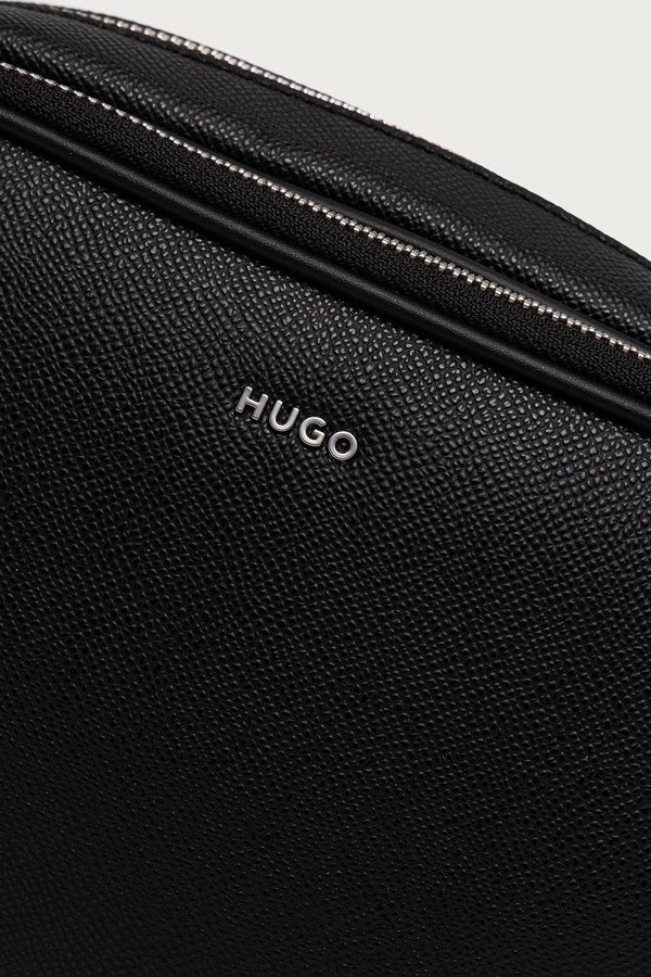 Сумка чоловіча шкіряна HUGO GO-BAG EW колір чорний фото 4