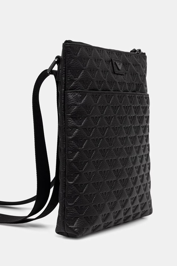 Сумка чоловіча шкіряна Emporio Armani колір чорний