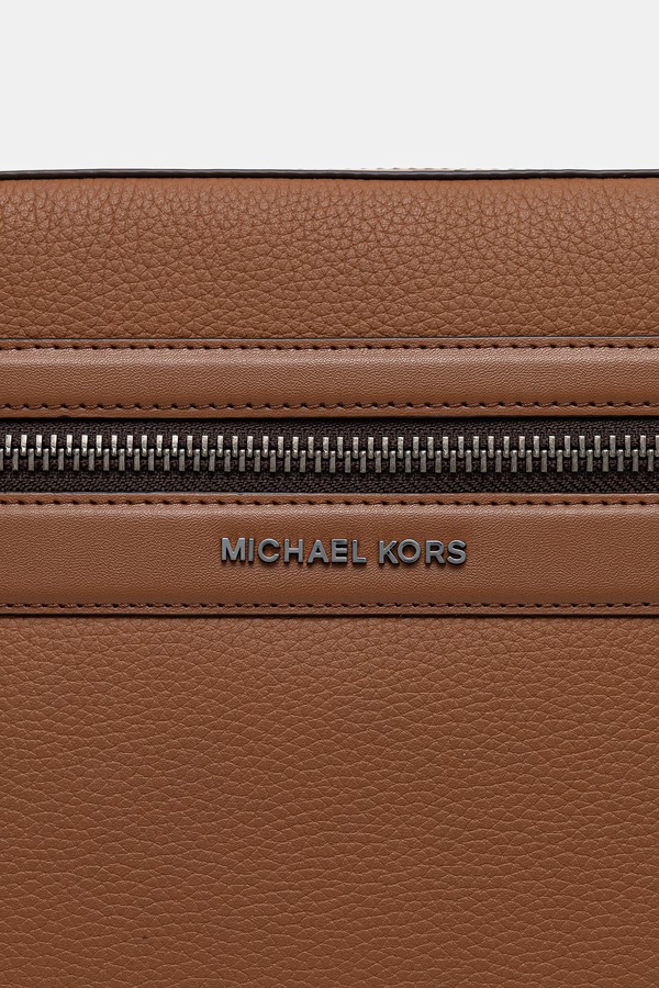 Сумка чоловіча зі штучної шкіри Michael Kors колір коричневий фото 4