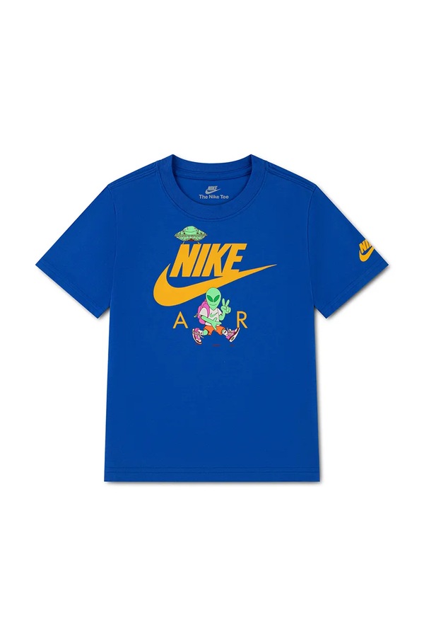 Футболка дитяча з бавовною Nike колір блакитний