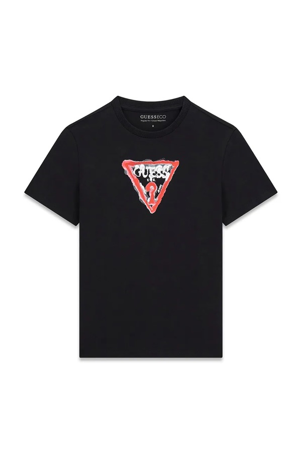 Футболка дитяча бавовняна Guess колір чорний