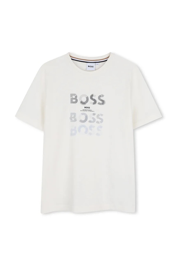 Футболка детская хлопковая с эластаном BOSS цвет бежевый
