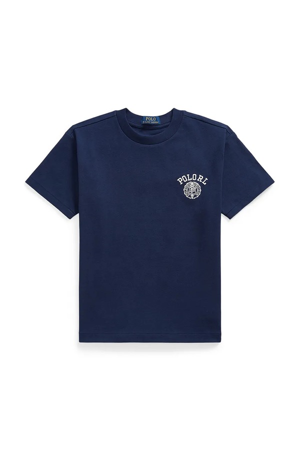 Футболка детская хлопковая Polo Ralph Lauren цвет темно-синий фото 2