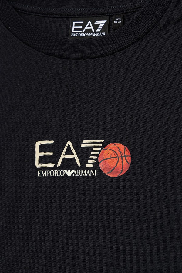 Футболка дитяча бавовняна EA7 Emporio Armani колір темно-синій фото 2