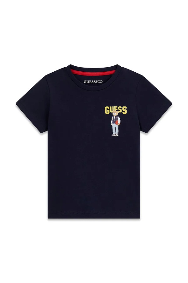 Футболка дитяча бавовняна Guess колір темно-синій