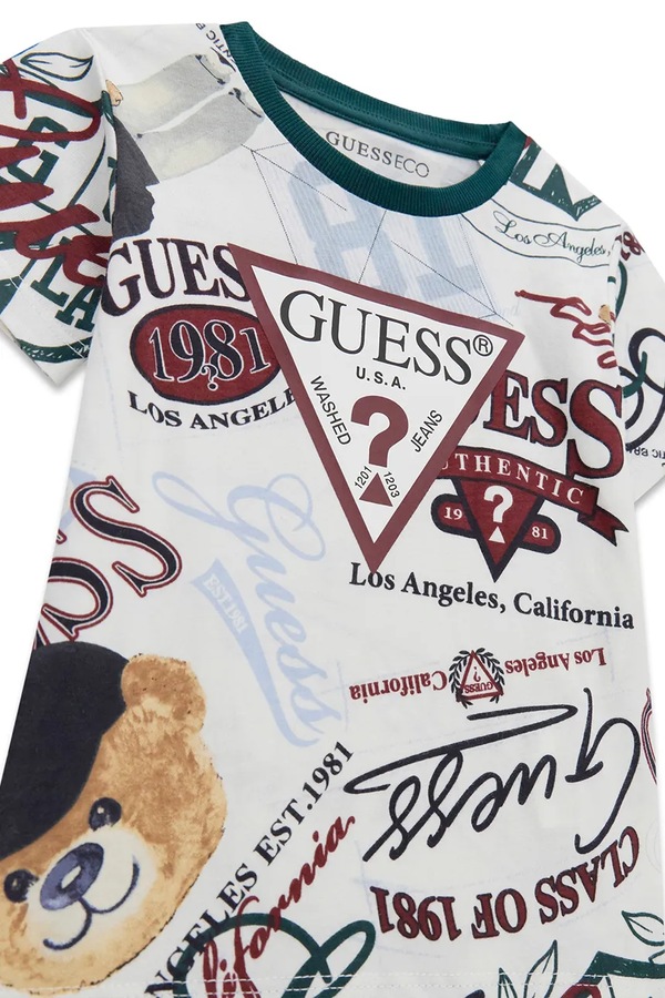 Футболка детская хлопковая Guess цвет белый фото 2