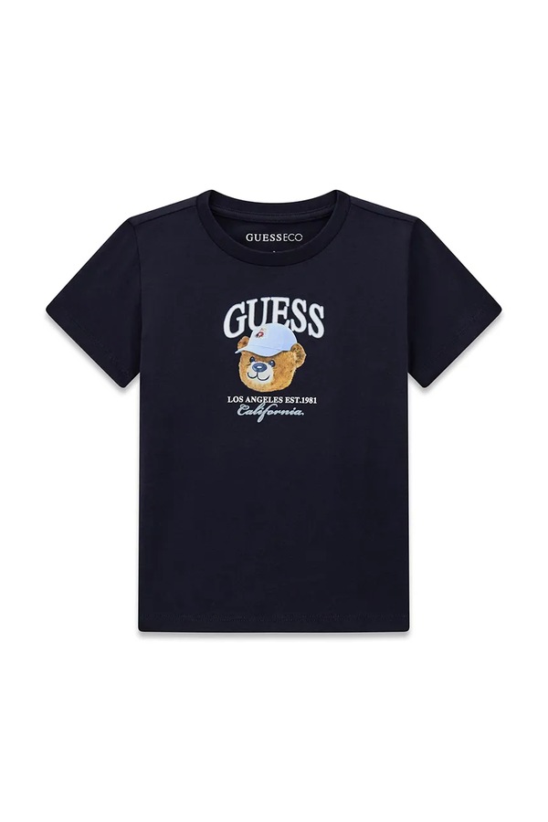 Футболка дитяча бавовняна Guess колір темно-синій