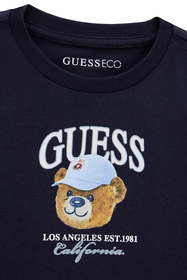 Футболка дитяча бавовняна Guess колір темно-синій фото 2