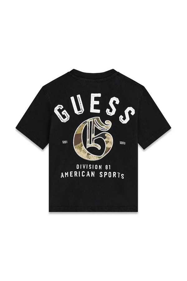 Футболка дитяча бавовняна Guess колір чорний