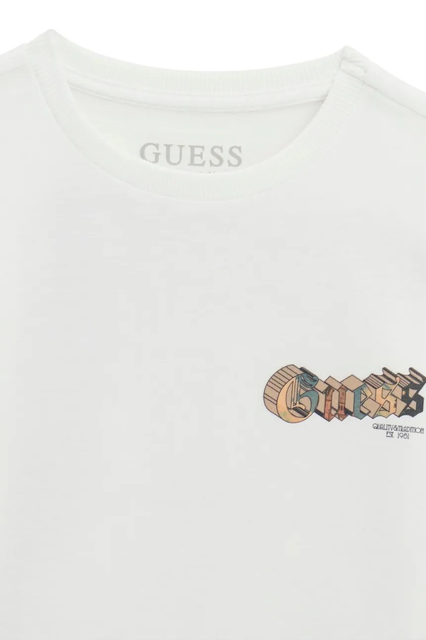Футболка детская хлопковая Guess цвет белый фото 2