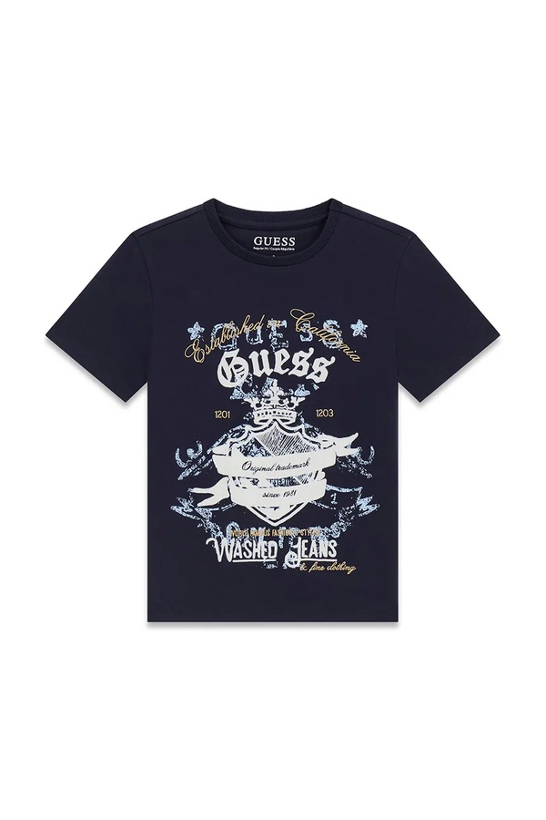 Футболка дитяча бавовняна Guess колір темно-синій
