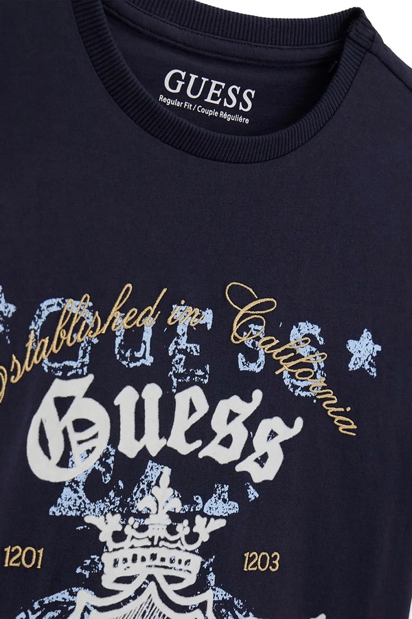 Футболка детская хлопковая Guess цвет темно-синий фото 2