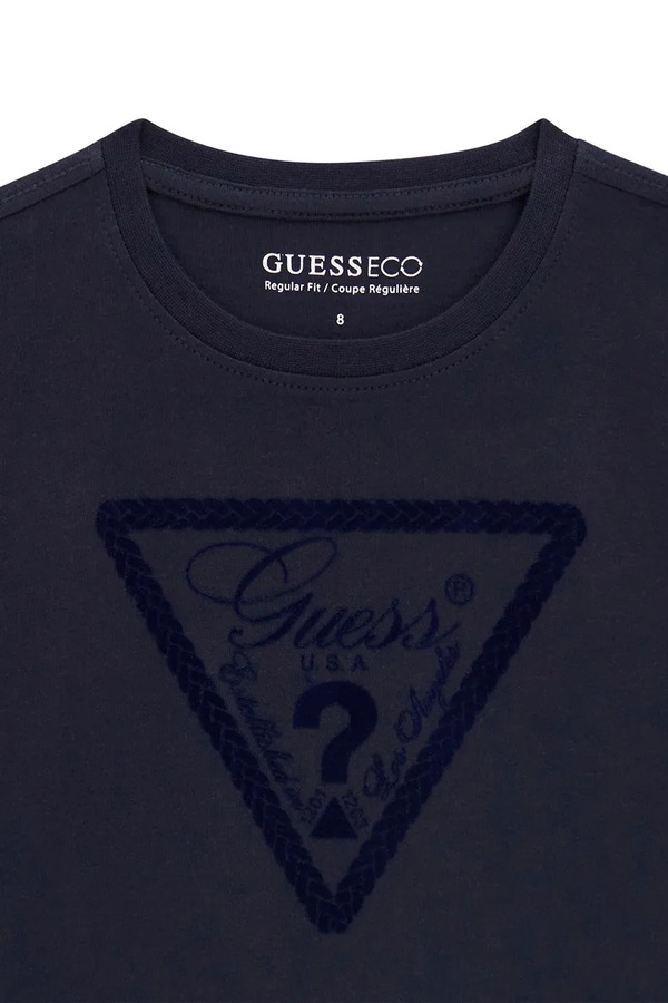 Футболка дитяча бавовняна Guess колір темно-синій фото 2