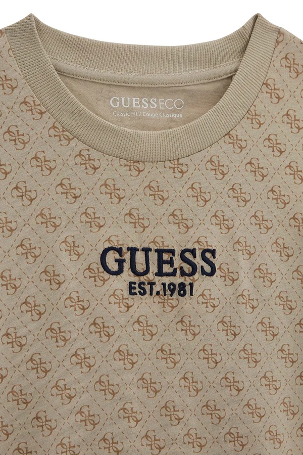 Футболка дитяча бавовняна Guess колір бежевий фото 2